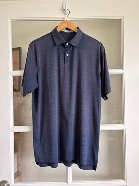 Peter Millar large Men's Navy Polo golf Shirt